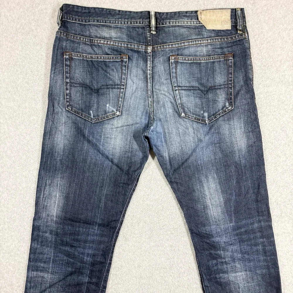 Diesel BUSTER Regular Slim Tapered Jeans Mens 34x32 Blue Medium Wash Denim 0831Q